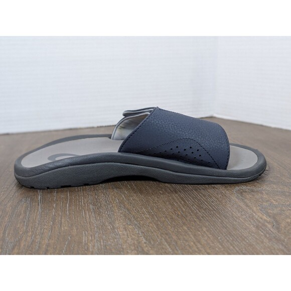 OluKai Nalu Slide Sandals Mens 8 Navy Gray Adjustable Strap Logo Lightweight main image 10